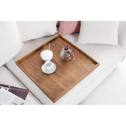 Plateau design de 50 cm coloris naturel en bois massif