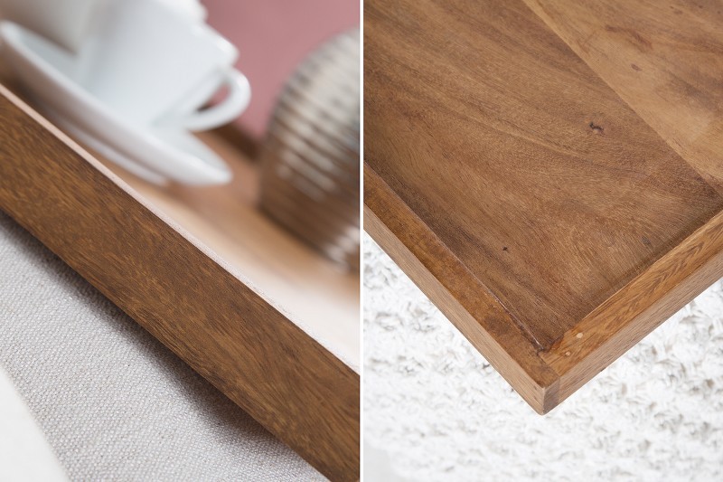 Plateau design de 50 cm coloris naturel en bois massif