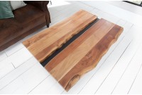 Table basse design de 120cm coloris naturel et noir