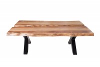 Table basse design de 120cm coloris naturel et noir