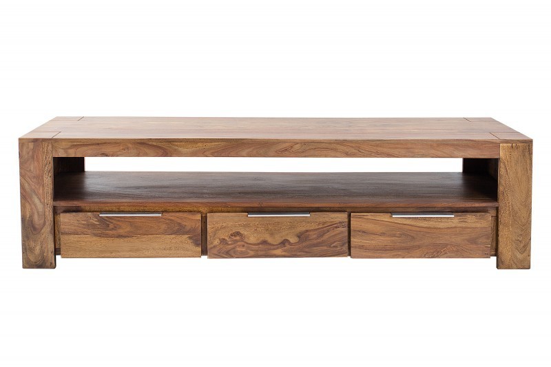 Meuble tv moderne 170cm design en bois massif avec rangement coloris naturel Meuble tv moderne 170cm design en bois massif avec rangement coloris naturel