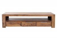 Meuble tv moderne 170cm design en bois massif avec rangement coloris naturel