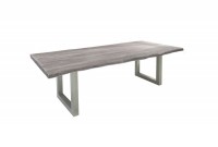 Table à manger moderne rectangulaire de 240cm coloris gris patiné en bois massif
