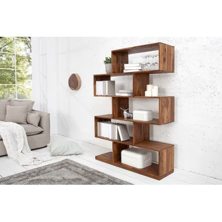 étagère moderne de 150cm en bois massif coloris naturel