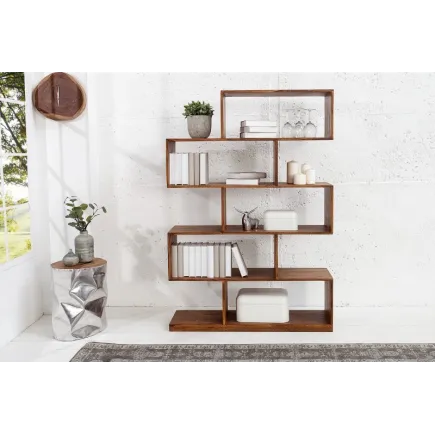 étagère moderne de 150cm en bois massif coloris naturel 2