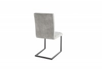 Lot de 4 chaises de salle à manger moderne coloris gris pierre en microfibre