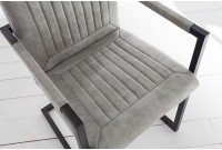 Lot de 2 chaises de salle à manger contemporain coloris gris claire en microfibre