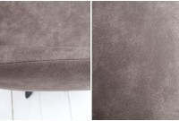 Chaise de salle à manger design vintage de couleur gris taupe en microfibre