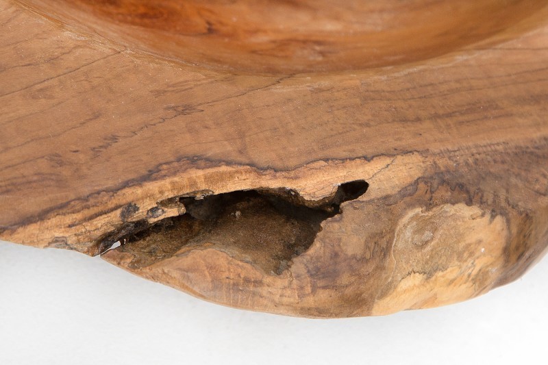 Corbeille de fruits design naturel en bois teck