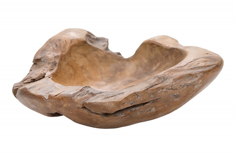 Corbeille de fruits design naturel en bois teck