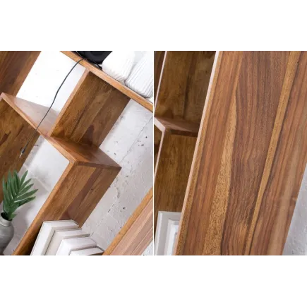 étagère contemporaine de 180 cm coloris naturel en bois massif sheesham 2