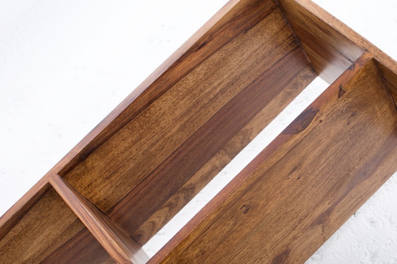 étagère contemporaine de 180 cm coloris naturel en bois massif sheesham