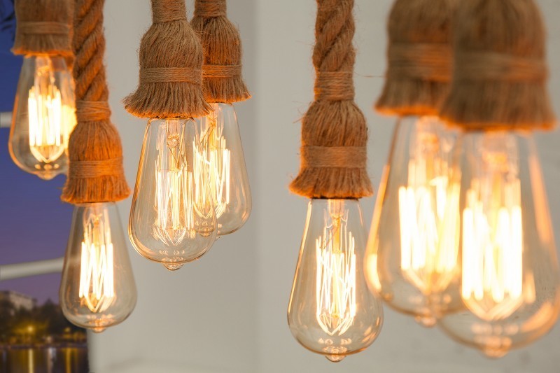 Suspension design marin naturel à 10 lampes