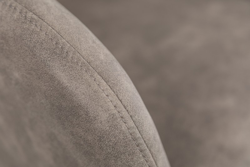 Chaise de bureau en velours coloris  taupe  avec un dossier capitonné