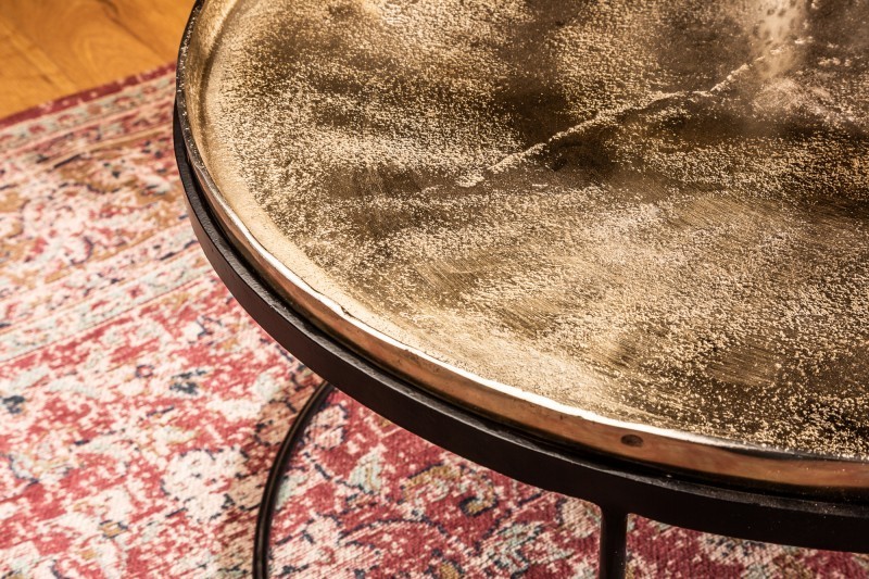 Ensemble de deux table basse dorée