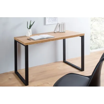 Table de bureau de 120 cm coloris naturel et noir 2