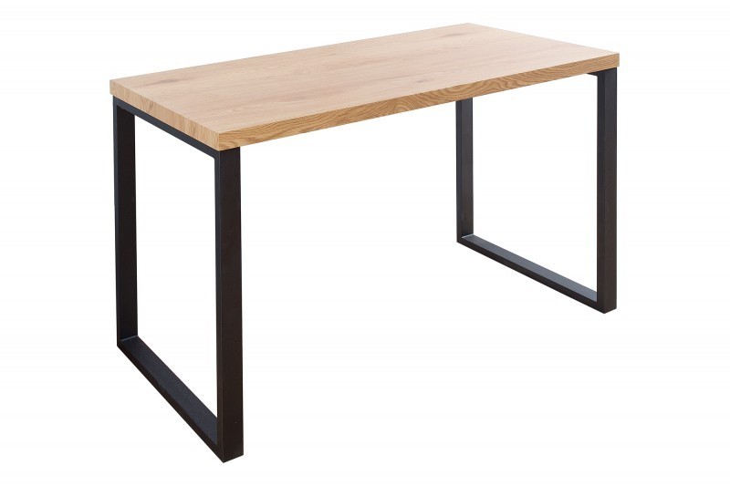 Table de bureau de 120 cm coloris naturel et noir