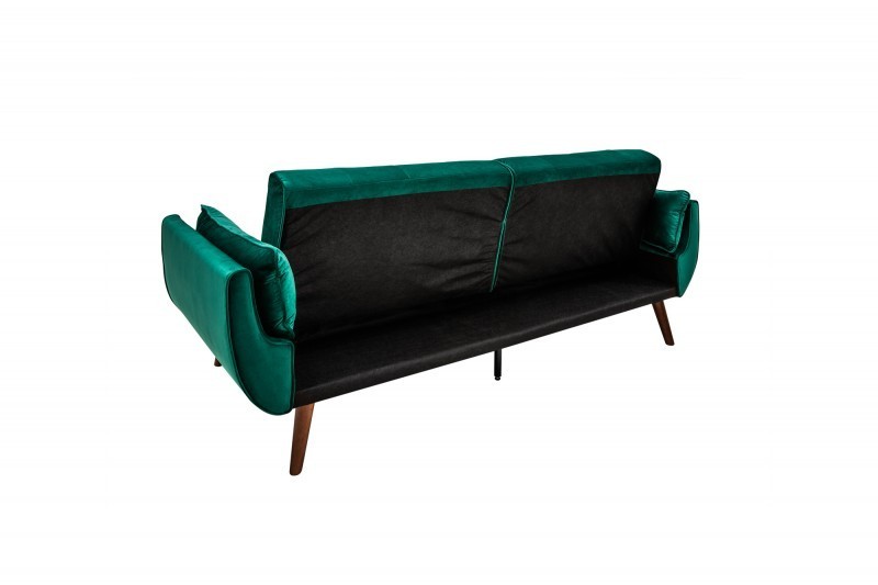 Canapé convertible design scandinave coloris vert en velours Canapé convertible design scandinave coloris vert en velours