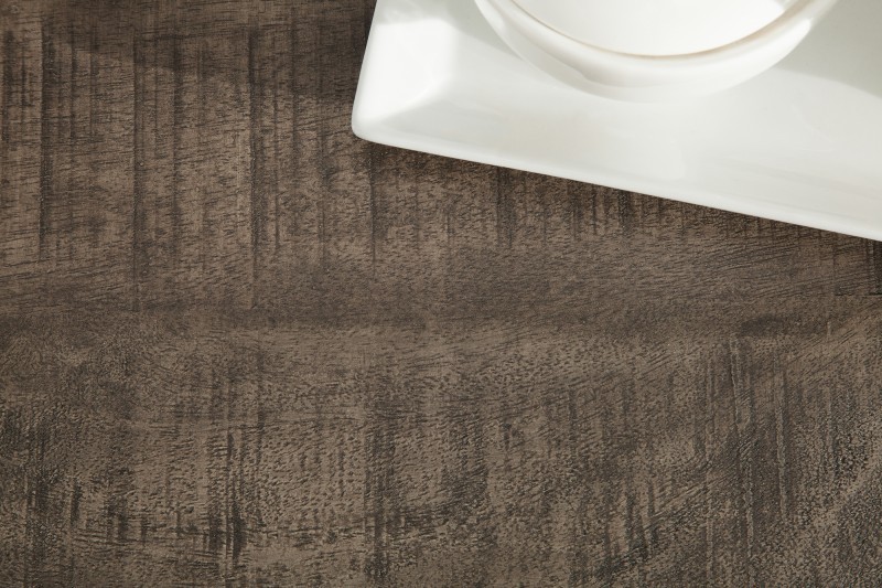 Table basse 100cm coloris gris en bois massif et fer