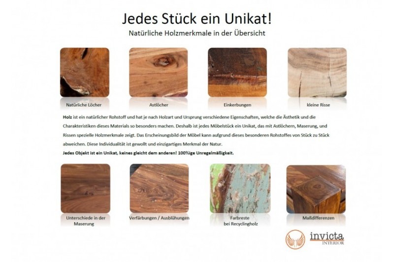 Table à manger 115cm en bois massif et fer