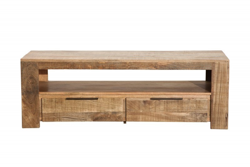 Meuble TV design industriel 130 cm en bois massif Meuble TV design industriel 130 cm en bois massif