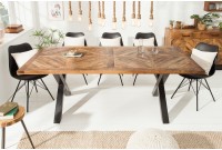 Table à manger 200cm design industriel en bois de manguier naturel