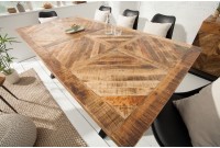 Table à manger 200cm design industriel en bois de manguier naturel