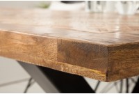 Table à manger 200cm design industriel en bois de manguier naturel