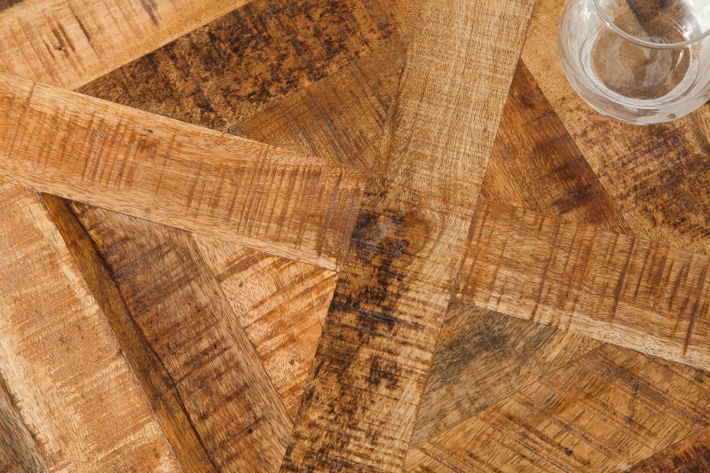 Table à manger 200cm design industriel en bois de manguier naturel