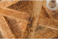 Table à manger 200cm design industriel en bois de manguier naturel