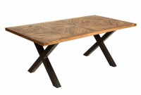 Table à manger 200cm design industriel en bois de manguier naturel