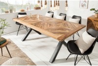 Table à manger 160cm design industriel en bois de manguier naturel