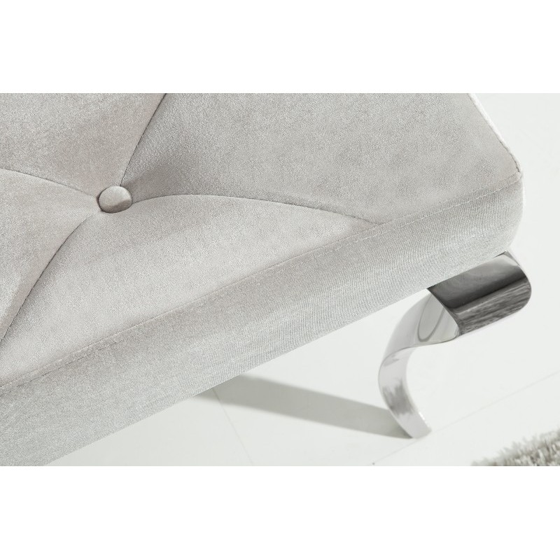 Banquette design BAROQUE  172cm en velours et acier inoxydable