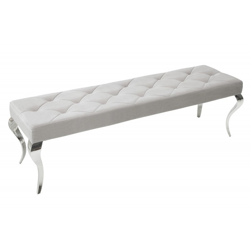 Banquette design BAROQUE  172cm en velours et acier inoxydable