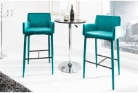 Tabouret design élégant aqua avec accoudoir