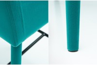 Tabouret design élégant aqua avec accoudoir