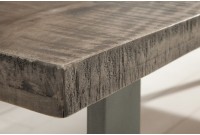Banc design industriel en bois massif et métal coloris gris