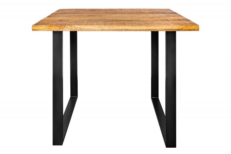 Table de bar design industriel coloris naturel et noir en bois massif et métal bois massif Table de bar design industriel coloris naturel et noir en bois massif et métal bois massif