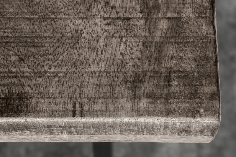 Table de bar design industriel de 120 cm coloris gris et noir en métal et bois massif Table de bar design industriel de 120 cm coloris gris et noir en métal et bois massif
