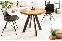 Table à manger haute de style industriel coloris naturel en bois massif et métal