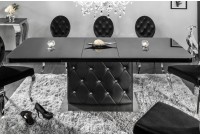 Table à manger extensible glamour de 160-200 cm coloris noir