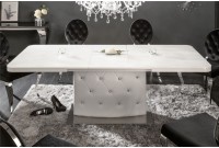 Table à manger extensible glamour de 160-200 cm coloris blanc