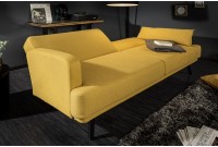 Canapé design scandinave de 214 cm coloris jaune moutarde