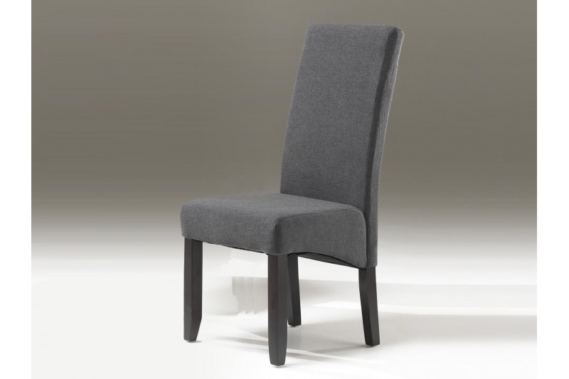 Chaise design rembourré tissu coloris gris anthracite
