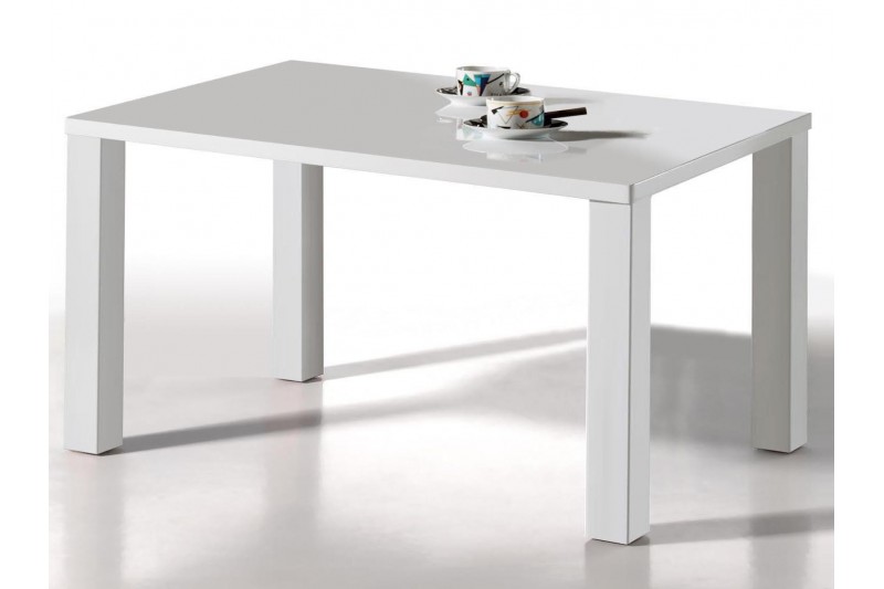 Table à manger 180 cm en MDF teintée blanc laqué
