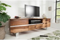 Meuble TV 160 cm avec rangement en bois massif