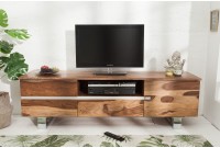 Meuble TV 160 cm avec rangement en bois massif