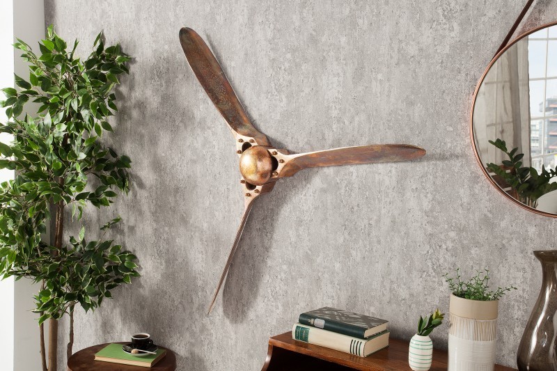 Objet décoratif mural design hélice coloris cuivre