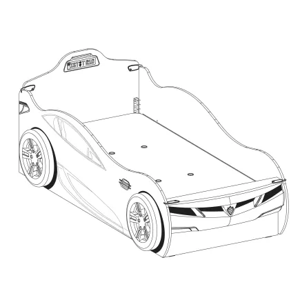 Lit voiture-gigogne pour enfant coloris blanc 2