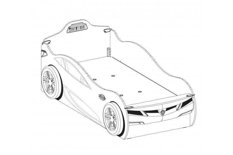 Lit voiture-gigogne pour enfant coloris blanc
